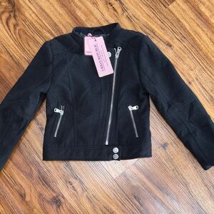 NWT Urban Republic Kids Black lined Jacket with Silver Zippers